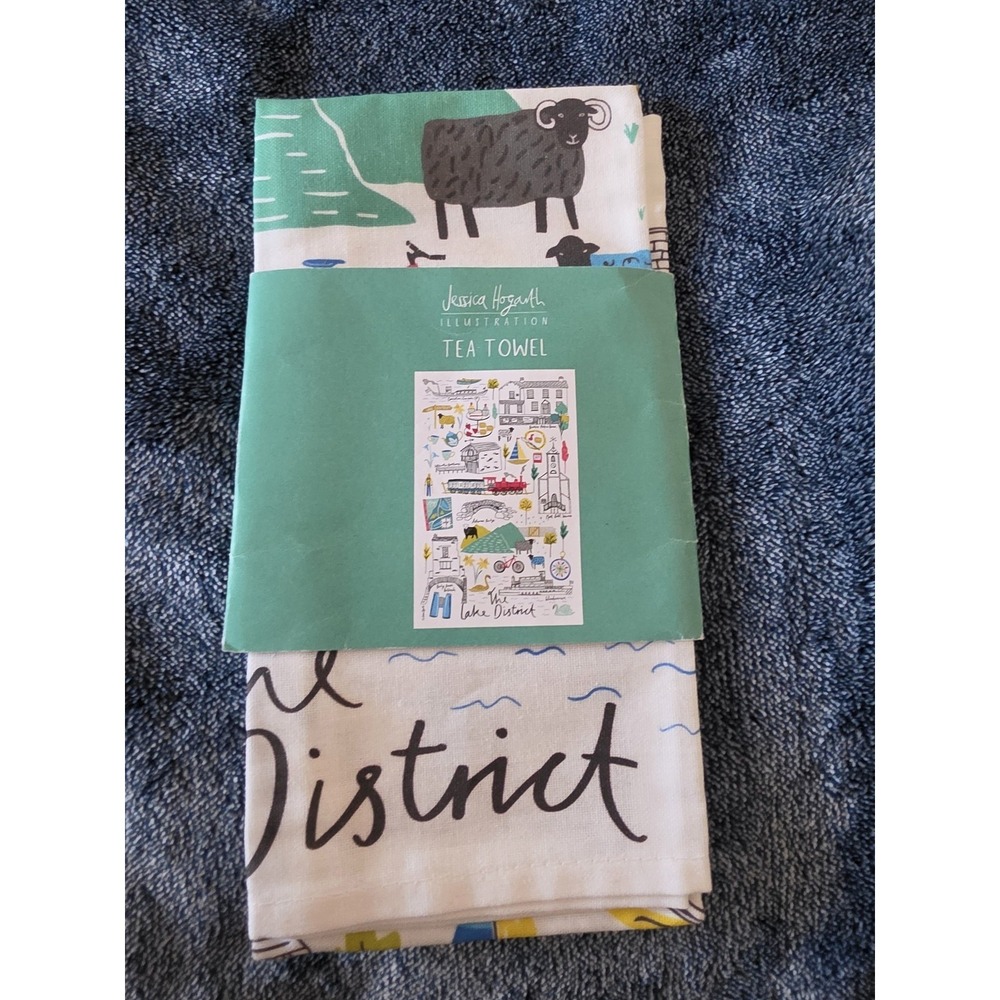 NWT Jessica Hogarth Tea Towel White Kitchen Towel Made in UK